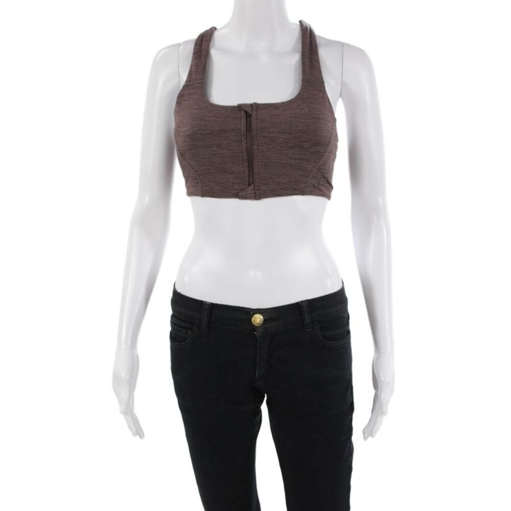 Style Runner Womens Heathered Activewear Bra Purple Size M